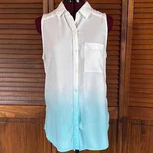 a.n.a A new Approach Sleeveless Button Hi-Lo Blouse Medium NWOT